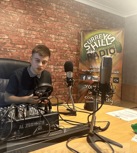 Lee Roake enjoying his first show with Surrey Hills Radio