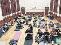 Meditation and laughs at yoga experience