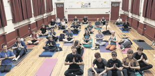 Meditation and laughs at yoga experience
