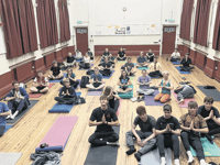 Meditation and laughs at yoga experience