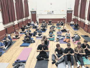 Meditation and laughs at yoga experience