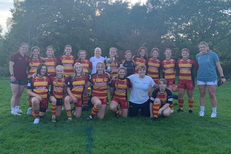 Chobham's under-14 girls after their cup win