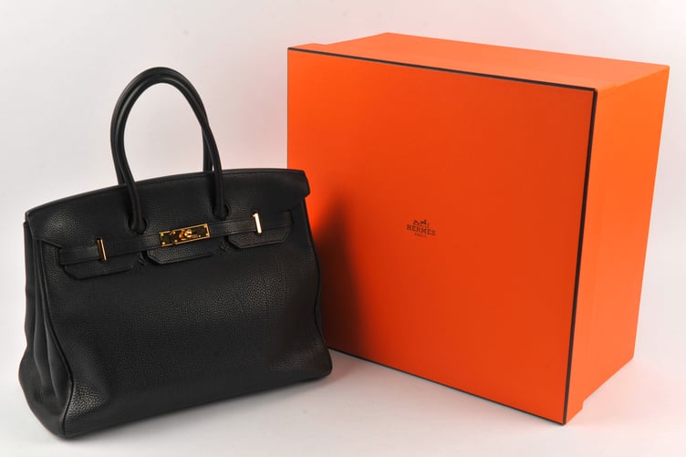 A black Hermès Birkin Veau Togo doublure chevre pigmente handbag will be auctioned by Ewbank's this week