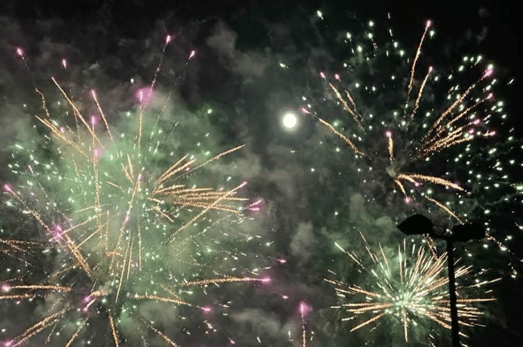 Some 3,000 people from Chobham and surrounding areas enjoyed a stunning fireworks display set to music