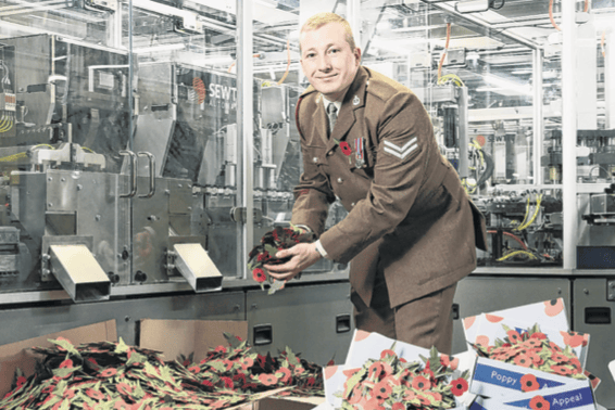 Lance Corporal Ashley Martin is one of the many thousands of Royal British Legion volunteers who will be selling the new poppy ahead of this Sunday’s services