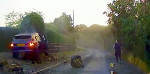 Shocking video shows thief crash stolen car during police chase