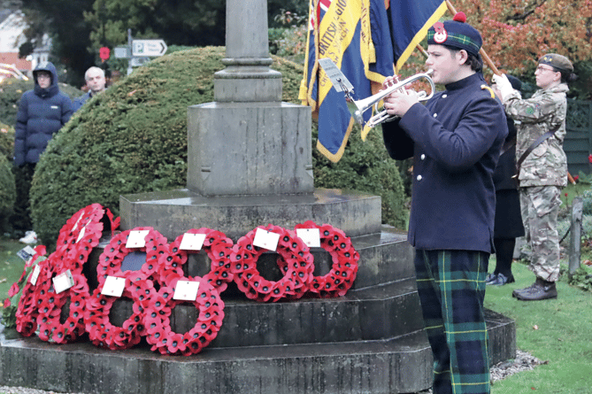 Gordon’s School trumpeter Charlie Quinnell sounds The Last Post for the start of the two minutes’ silence