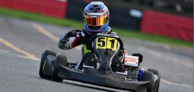 Bertie Hodgson in high-speed action on the track