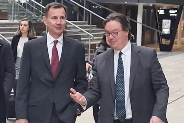 Jonathan Lord, right, with Jeremy Hunt