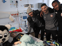 Footballers raise sick kids' spirits with annual visit to hospitals