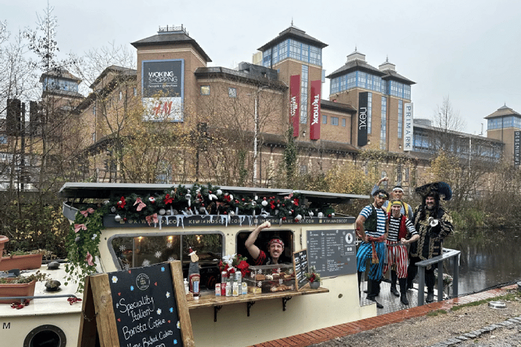Captain Hook and his crew take over the Kiwi & Scot coffee boat