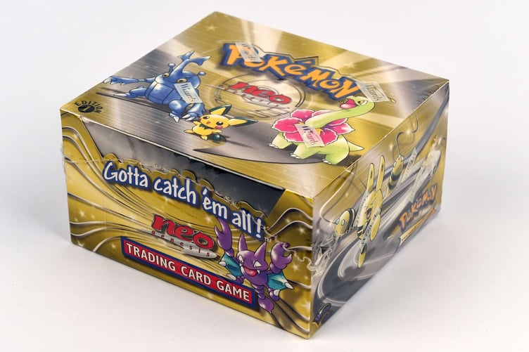 This Pokémon Trading Card Game first-edition Neo Genesis sealed booster box is estimated at £16,000 to £22,000