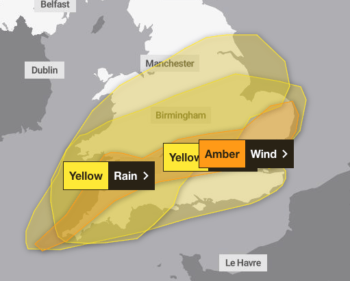 Storm Henk: Amber warning for winds issued in Surrey and Hampshire