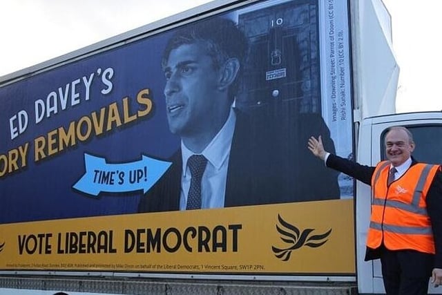 Lib Dem leader Sir Ed Davey brings 'Tory removal service' to Surrey