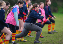 REEL: Some of Chobham RFC's girls during one of their sessions at Fowlers Wells