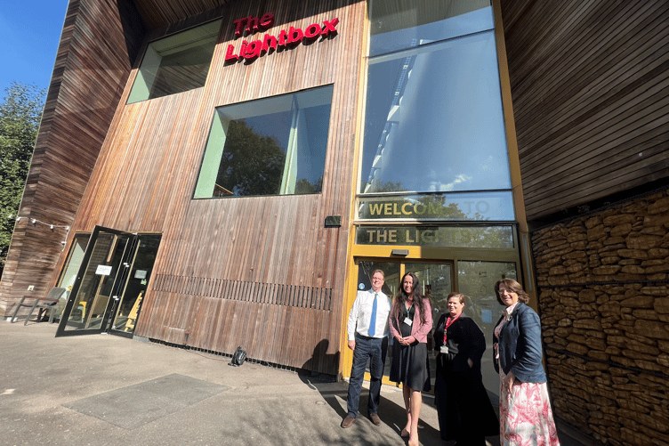 Jonathan Lord with Sarah Brown, Cherry Anne-Russell (chair of trustees) and deputy leader of Surrey County Council and cabinet member for communities Cllr Denise Turner-Stewart