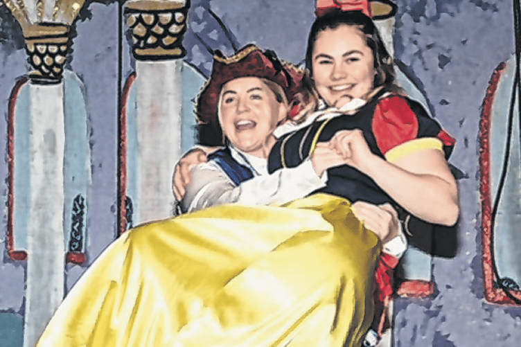 Snow White (Sasha Thomas) with Prince David (Sarah Perrin)