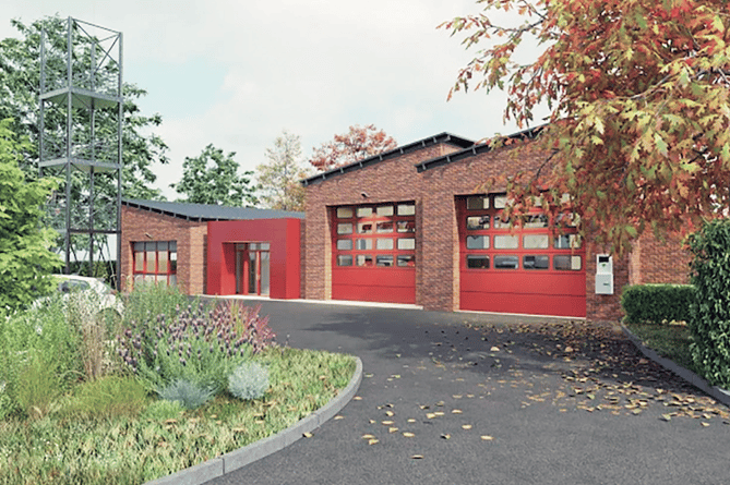 The design for the new Chobham Fire Station. Chobham firefighters will be based in Woking while the station is rebuilt