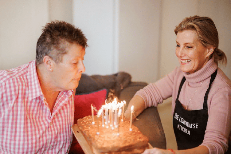 The Duchess of Edinburgh volunteering at The Lighthouse in Barnsbury