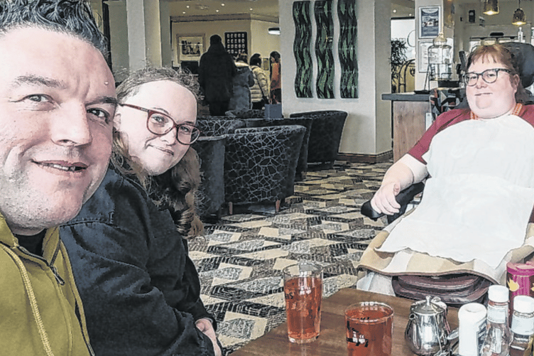 Jon, his partner Emma and Lydia in Naked Coffee in Bournemouth