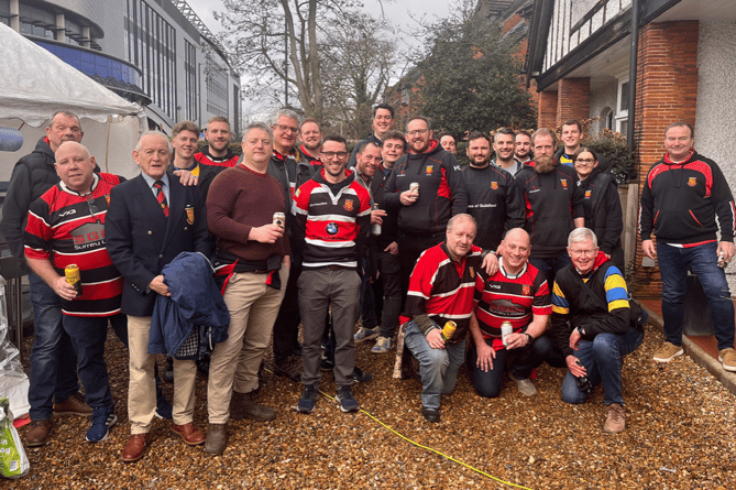 The Woking party at Twickenham before taking up their official duties