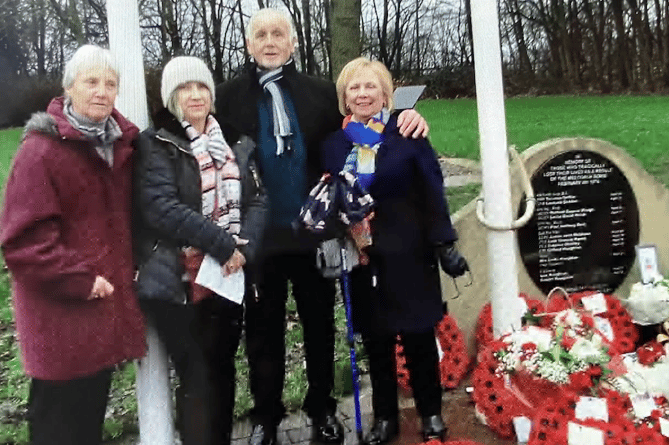 Jenny McMahon, her niece Caroline Watts, Dave Harrison, who tended to her and his wife Margaret at the 50th anniversary of the M62 coach bombing