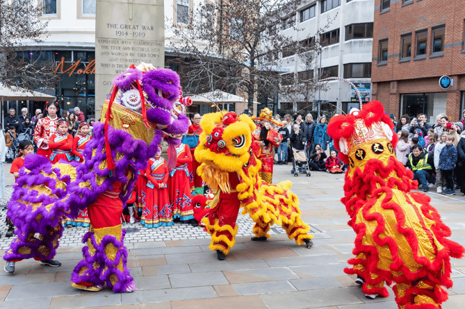 Chinese New Year celebrations in Jubilee Square, Woking