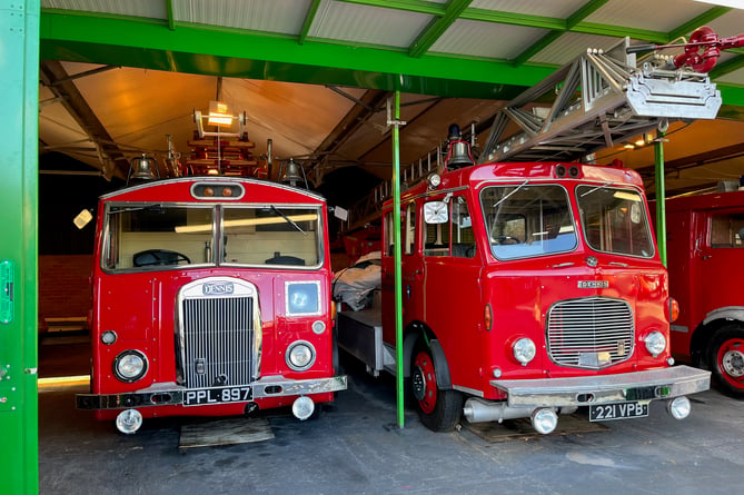Two Dennis fire engines that have seen service in Surrey