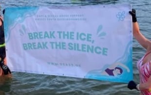 Horsell's woman's icy swim in memory of murdered family