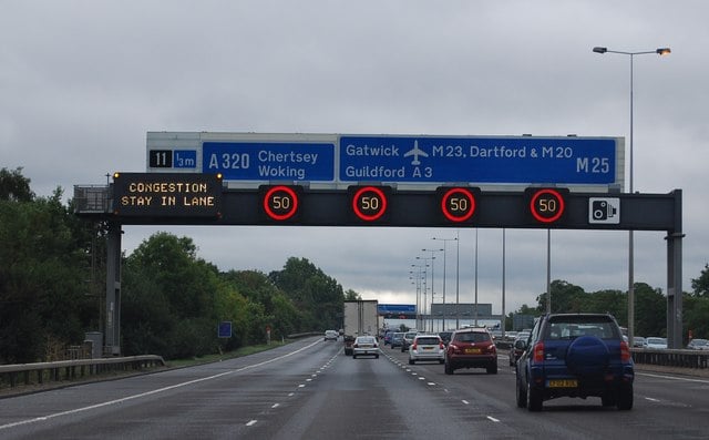 Arrest after Mercedes driven wrong way around Surrey M25 