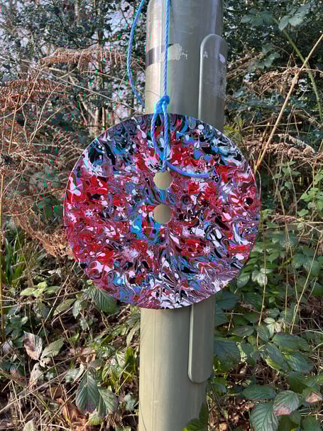 Horsell button in style of Banksy