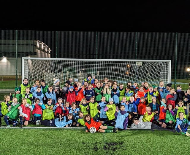 Footballing girls celebrate International Women's Day