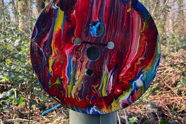 Button artworks by 'Horsell's Banksy' seem to already be going missing