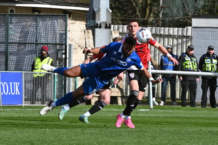 Action from Woking's 1-0 defeat against Eastleigh on Good Friday (Photo: Andy Fitzsimons)
