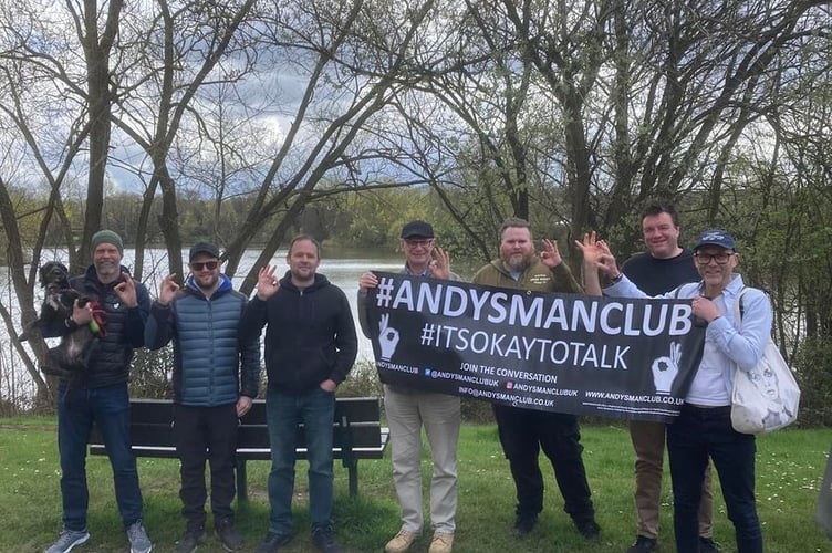 A group from Andy's Man Club went on an Easter Monday walk around Goldworth Park lake