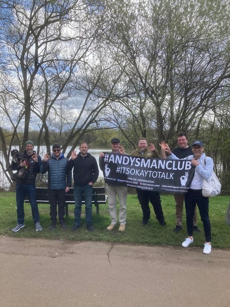 A group from Andy's Man Club went on an Easter Monday walk around Goldworth Park lake