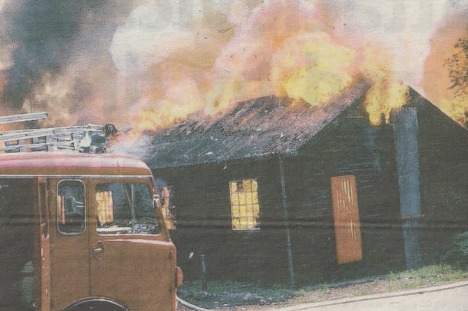 The highly flammable wooden “Spider” huts are burning brightly