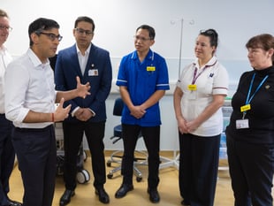 All the photos from Rishi Sunak's visit to Woking Community Hospital