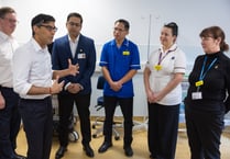 All the photos from Rishi Sunak's visit to Woking Community Hospital