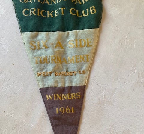 The 1961 Oatlands Park Cricket Club Six-a-Side Tournament pennant