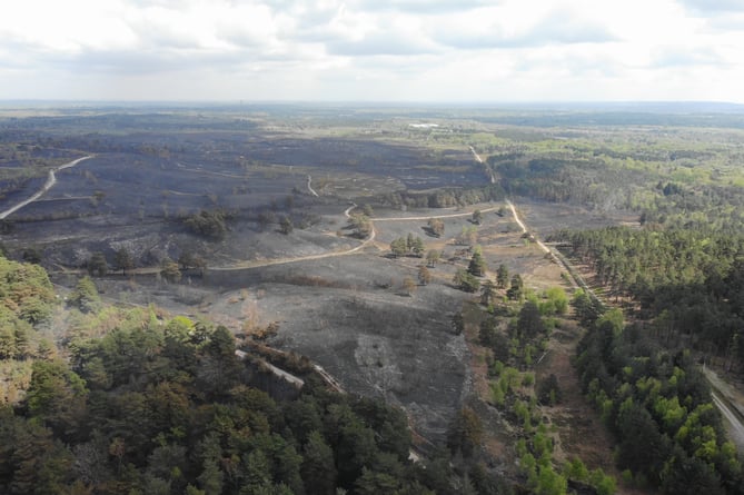 Area effected by Surrey Wildfires taken by Drone