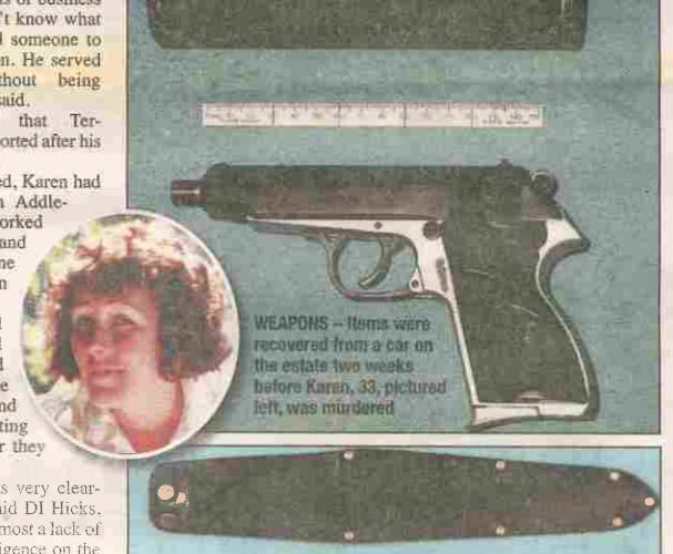 The News & Mail’s 2021 story about a fresh appeal over the murder included a photo of the weapons that had been found in the abandoned car before the murder itself