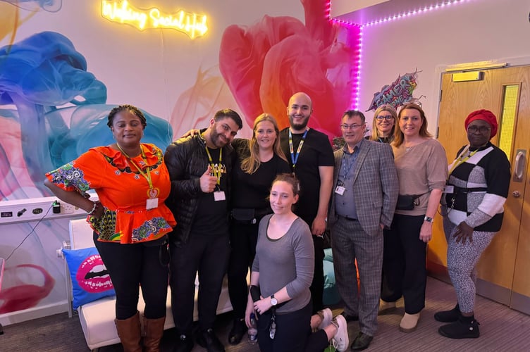 Cygnet Hospital Woking staff and patients in the social hub 
