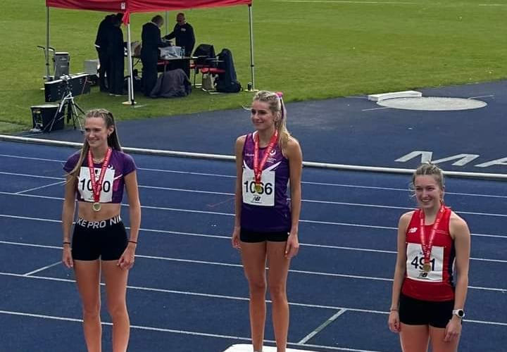 Woking Athletic Club member Martha Collings, right, British University Championship, Manchester, May 2024.