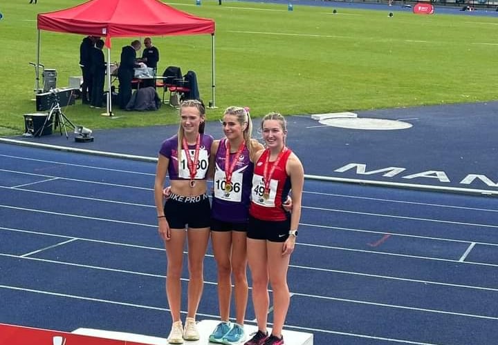 Woking Athletic Club member Martha Collings, right, British University Championship, Manchester, May 2024.