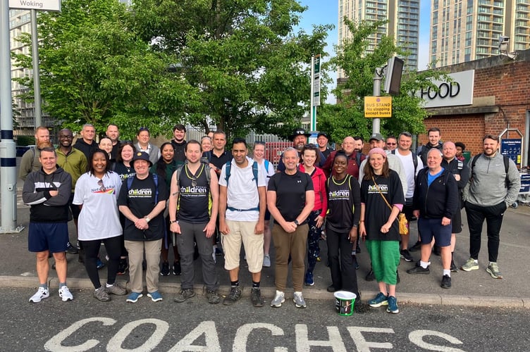 The walkers at the start of their route at Woking
