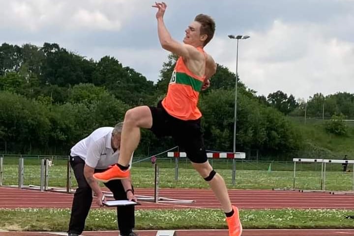 Harry Findlay in action in the long jump