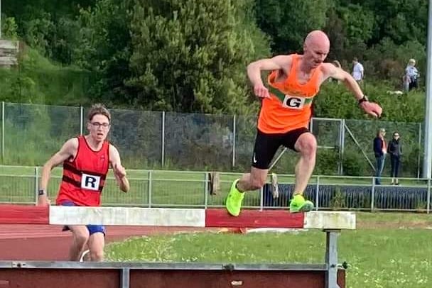 David Brighton won the 3,000 metre steeplechase