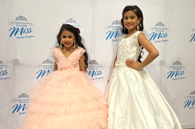 Karina Rehill, left, and her sister Arya were in the International Junior Miss UK (IJM) beauty pageant