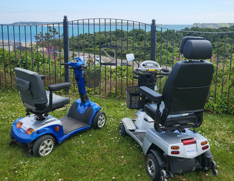Mobility scooters at Tenby